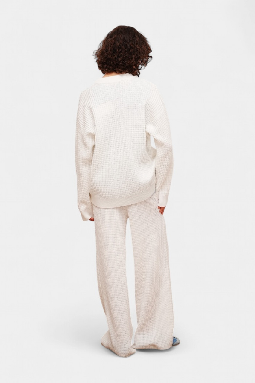 Білі брюки з вафельною текстурою BH25-01 white(001) T.MOSCA