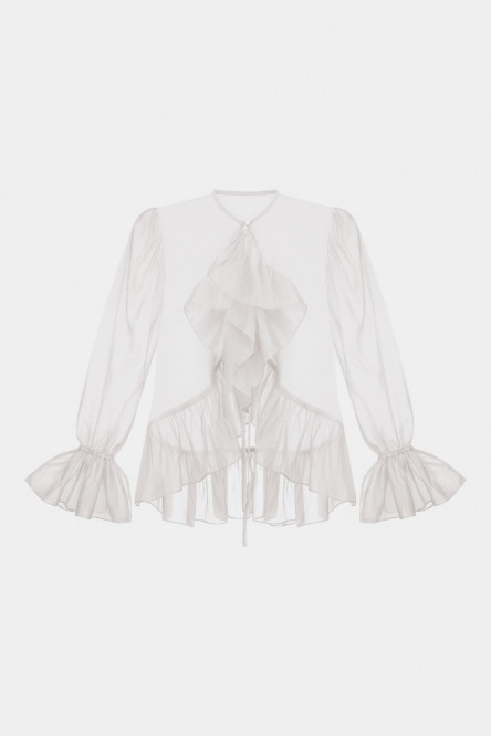 Молочная полупрозрачная блуза Boho