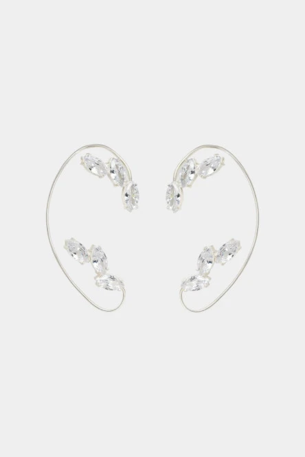 Серебряные кафы Cuff 01 с белыми фианитами
